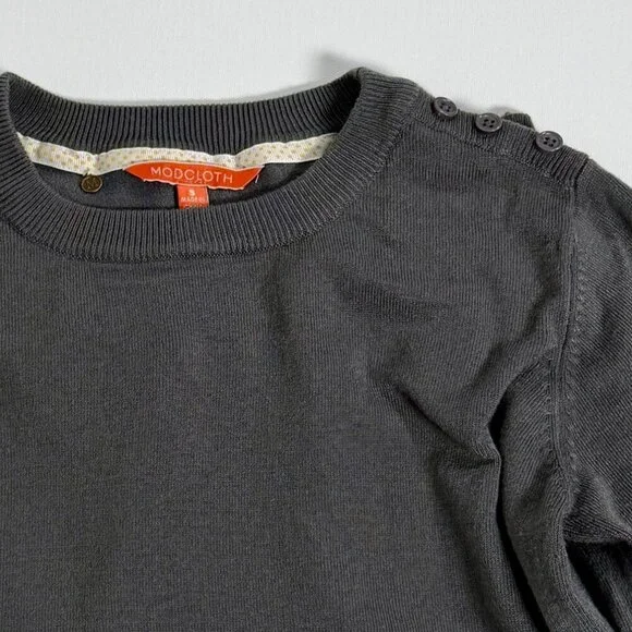 Modcloth Charcoal 3/4 Sleeve Sweater - Picture 5 of 8